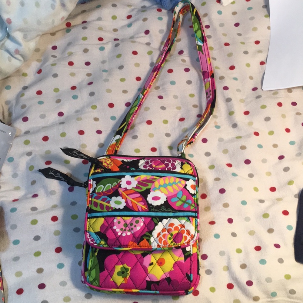 Vera Bradley multi color flower cross body purse